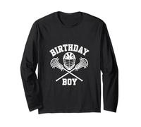 Birthday Boy Lacrosse Team Party Sport Lax Player Boys Youth Maglia a Manica