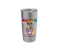 Birthday Boy Lets Celebrate Cool Lion con occhiali da sole e cappello Bicchiere termico in acciaio inox doppia parete
