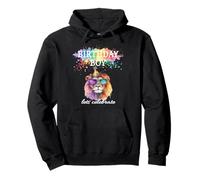 Birthday Boy Lets Celebrate Cool Lion con occhiali da sole e cappello Felpa con Cappuccio