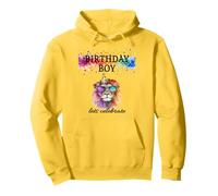 Birthday Boy Lets Celebrate Cool Lion con occhiali da sole e cappello Felpa con Cappuccio