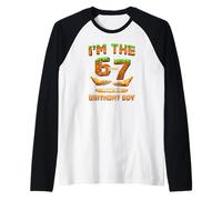 Birthday Boy Sono Il 6 Che Ora ha 7 Anni 6-7 Pixel Game 67 Maglia con Maniche Raglan
