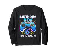 Birthday Boy Time To Level Up Gamer Videogioco 6 Anni Maglia a Manica