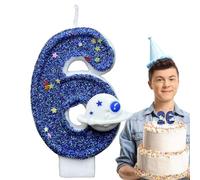 Birthday Candles Numbers - Space Theme Birthday Cake Number Candles, 1 Piece Astronaut Galaxy Topper For Cakes, Blue Wax Accessory, Party Gear, Candle For Friends And Family Events