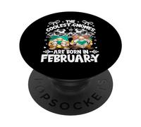 Birthday Cow Print Gnomes For Women Who Are Born In February PopSockets PopGrip Adesivo