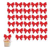 Birthday Cupcake Toppers | 30-Piece Bow Party Supplies Set Decorative Picks | For Birthday, Christmas, Holiday, Thanksgiving, Engagement, Appetizers, Cocktails & Fruit