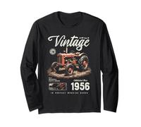 Birthday Farmer Vintage Tractor Born nel 1956 Maglia a Manica