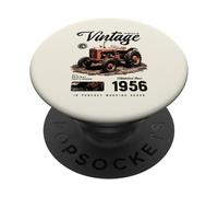 Birthday Farmer Vintage Tractor Born nel 1956 PopSockets PopGrip Adesivo