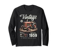 Birthday Farmer Vintage Tractor Born nel 1959 Maglia a Manica