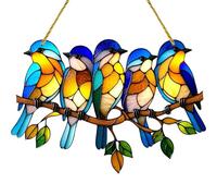 Birthday Gift for Nana, Crystal Bird Sun Catcher, Acrylic Hanging Garden Sun catcher Robin On Branch, Rainbow Sunlight Deco for Window Bedroom Car Home Garden Party Decorations
