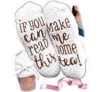 Birthday Gifts for Women “If You Can Read This Bring Me Some Tea! ” Funny Gifts for Her - Warm Fluffy Novelty Cupcake Socks Christmas Presents for Mum - Friendship Valentines, Mothers Day gifts ideas