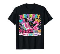 Birthday Girl 2 Years Old Roller Skate 2nd Birthday Party Maglietta