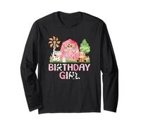 Birthday Girl Farm Animal Country Party Maglia a Manica