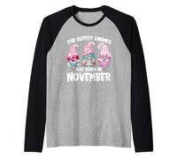 Birthday GNOME Design The Cutest Gnomes Are Born in November Maglia con Maniche Raglan
