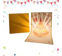 Birthday Greeting Card, 3D Popup Cards, Musical Celebration Design with Decorative Postcard Style, Greeting Gift for Sister, Daughter, Kids, Husband, Women, Men, 5.91x5.91 inches