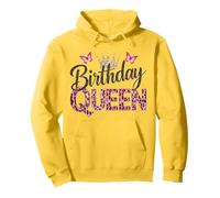 Birthday Queen, corona di leopardo rosa, ghepardo, farfalla, 30, 40, 50 Felpa con Cappuccio