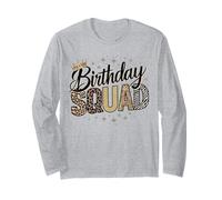 Birthday Squad Animale Stampa Leopardato Ghepardo Zebra Corona Crew Maglia a Manica