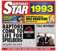 Birthday Star CDs - 20th Birthday Presents - 1992 CD and 1992 Birthday Card