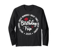 Birthday Trip 2025 Great Memories Friends Vacation Matching Maglia a Manica