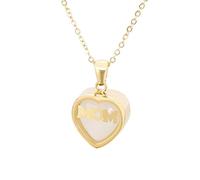 Birthstone Month MOM Heart Collana con ciondolo lucido Regalo per la festa della mamma Collana Del Sole (F, One Size)