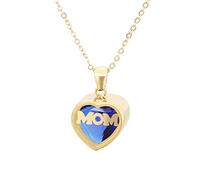 Birthstone Month MOM Heart Collana con ciondolo lucido Regalo per la festa della mamma Collana Del Sole (I, One Size)