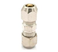 BIRXPMOS 2pcs Fit Tube O/D 6mm Equal Nikel Plated Brass Ferrule Pneumatic Air Compression Fitting Adapter