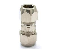 BIRXPMOS 2pcs Fit Tube O/D 8mm Equal Nikel Plated Brass Ferrule Pneumatic Air Compression Fitting Adapter
