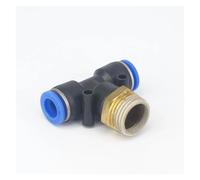 BIRXPMOS 5pc 1/2" Male to Fit Tube O/D 10mm Pneumatic Tee 3 Way Push in Connector Union Quick Release Air Fitting Plumbing