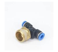BIRXPMOS 5pc 1/2" Male to Fit Tube O/D 6mm Pneumatic Tee 3 Way Push in Connector Union Quick Release Air Fitting Plumbing