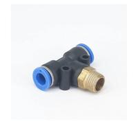 BIRXPMOS 5pc 1/4" Male to Fit Tube O/D 8mm Pneumatic Tee 3 Way Push in Connector Union Quick Release Air Fitting Plumbing