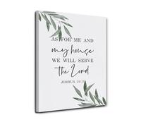 BIRXPMOS As for Me and My House We Will Serve the Lord Canvas Wall-Art, Joshua 24:15 Bible Verse Print, Ready to Hang Christian Living Room Decor(Framed,08x12inch(20x30cm))
