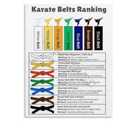 BIRXPMOS Complete Guide to Karate Belt System and Symbolism Educational Poster Canvas for Karateka Decor(Framed,16x24inch(40x60cm))