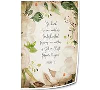 BIRXPMOS Ephesians 4:32 Be Kind To One Another Bible Verse Canvas Print - Inspirational Christian Wall-Art for Living Room and Office Decor(Framed,16x24inch(40x60cm))