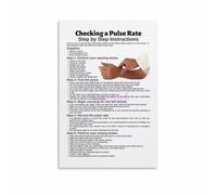 BIRXPMOS How to Check Pulse Rate Step by Step Guide Health Education Wall-Art(Framed,08x12inch(20x30cm))