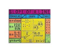 BIRXPMOS Math Slope Poster Algebra Graphing Chart for Coordinate Plane Linear Equations Educational Wall-Art Classroom Decor 8 X 12 in