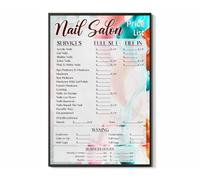 BIRXPMOS Nail Salon Menu Price List Services Quotation Wall Art Decor for Beauty Salon or Home Studio(Unframed,12x18inch(30x45cm))
