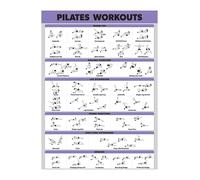 BIRXPMOS Pilates Workout - Laminated Exercise Chart with Step-by-Step Guides for Core Strength and Home Gym(Framed,08x12inch(20x30cm))