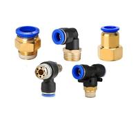 BIRXPMOS Pneumatic Air Connector Fitting PC/PCF/SL/PB/PL 4mm Thread M5 3/4" 1 2 Way Hose Fittings Pipe Quick Connectors(OD4mm-1I8,PB (5PCS))