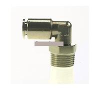 BIRXPMOS Pneumatic Nickel Brass Elbow Push in Connector Union Quick Release Air Fitting Plumbing 1/4" Male to Fit Tube O/D 14mm