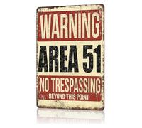 BIRXPMOS Rust Proof Aluminum Metal Sign Vintage Style Extraterrestrial Design Funny Sci-Fi Poster Print For Garage Office Wall Decor 8 X 12 in