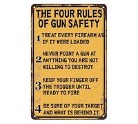 BIRXPMOS Rustic Tin Sign with The Four Rules Vintage Design Metal Wall-Art for Garage Bar Pub Man Cave or Home Office 8 X 12 inch