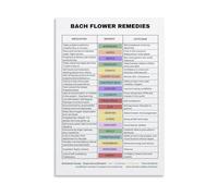 BIRXPMOS Serene Flowers Chart Large Botanical Poster Print with Meanings Calming Wall-Art for Room Decor Office(Unframed,16X24inch(40X60cm))