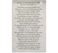 BIRXPMOS Veterans Tribute Poem Remember Poster Patriotic Decor Classroom Office Home Memorial Day Canvas Print(Framed,08x12inch(20x30cm))