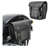 Bisacce Sella Borsa Ciclismo Per Moto 2 Lato Sacchetto pelle Nera 27.9cm