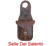 Bisaccia western in pelle pomo incisione laser Tigre saddlebag borsa trekking
