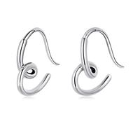 BISAER Orecchini a cerchio in oro da donna, grandi, placcati in oro bianco 14 K, con zirconia cubica, orecchini a cerchio per cartilagine, orecchini da donna, Argento sterling, Zirconia cubica