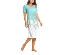 BISBIGLI Donna Art.03586 Camicia da Notte Serafino a Manica Corta (Panna/Turchese, 50)