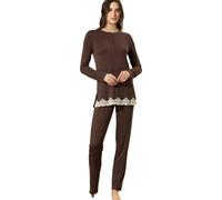 BISBIGLI Pigiama Donna (IT, Numero, 52, Regular, Regular, Standard, Marrone)
