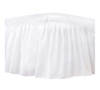 Biscaynebay Mantovana giroletto avvolgente per letti king size e cal king size, con lunga caduta di 45,7 cm, colore bianco, elastico regolabile con volant, facile da montare, resistente alle pieghe