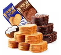 Biscotti al Cocco e Cioccolato, Sottili e Croccanti, 30 Porzioni Miste | Croccantezza leggera, dolcezza delicata e aroma tostato; gusti assortiti ideali con tè, caffè, durante la pausa o fuori casa