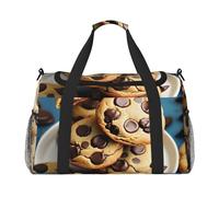 Biscotti Cibo Cioccolato Chip Biscotti Stampa Grande Capacità Mano Carry Bag per le Donne Pieghevole Carry On Tote per Aereo Viaggio
